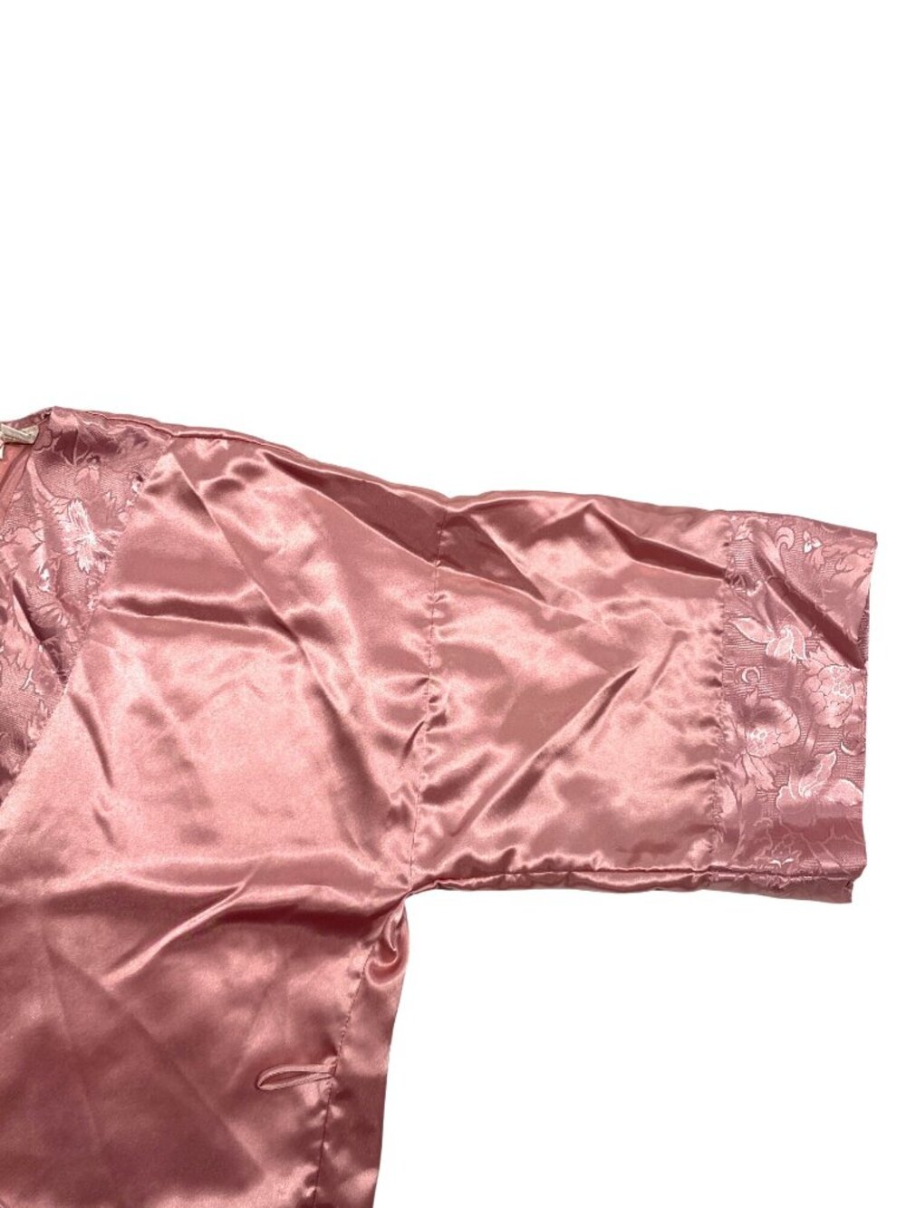 Vintage Victorias Secret gold label Pink Satin Floral Kimono Robe OS No belt - Picture 10 of 10